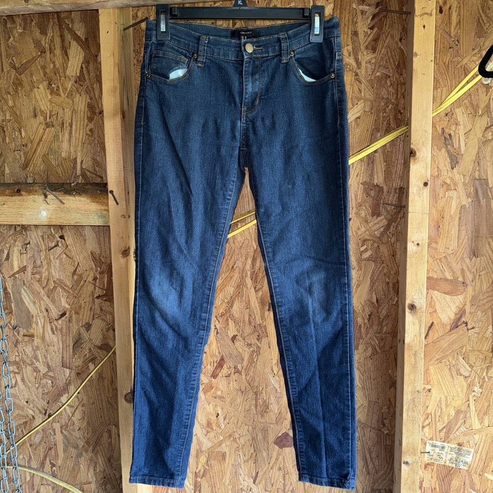 Y2K Forever 21 Dark Wash Denim‎ Skinny Jeans Casual Streetwear Plain Basics 26